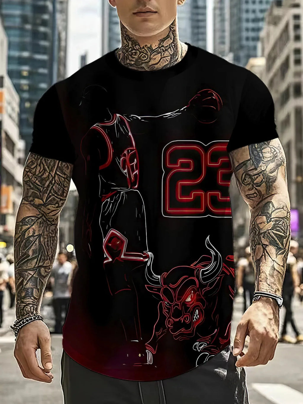 Men's 3D Digital Print Casual T-Shirt