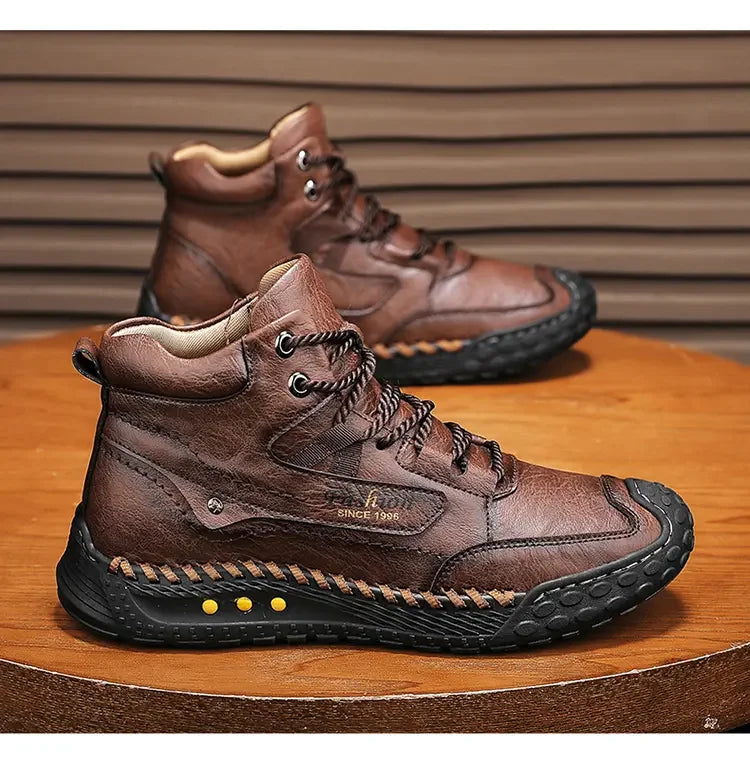Men's Retro Lace-Up Casual Boots