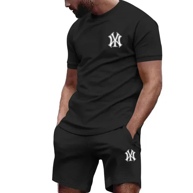 Men's Printed T-Shirt & Pants Sports Set