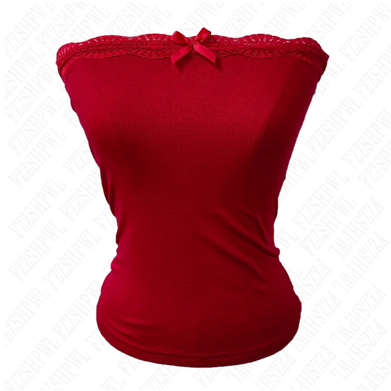 Women's Y2K Tube Top & Mini Shorts Set