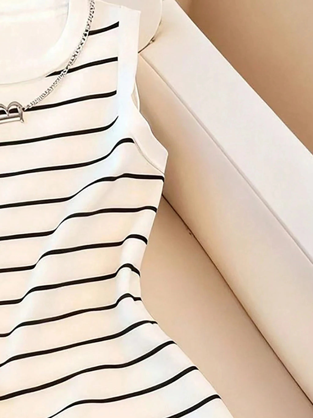 Women's Sleeveless Striped Knit Mini Dress