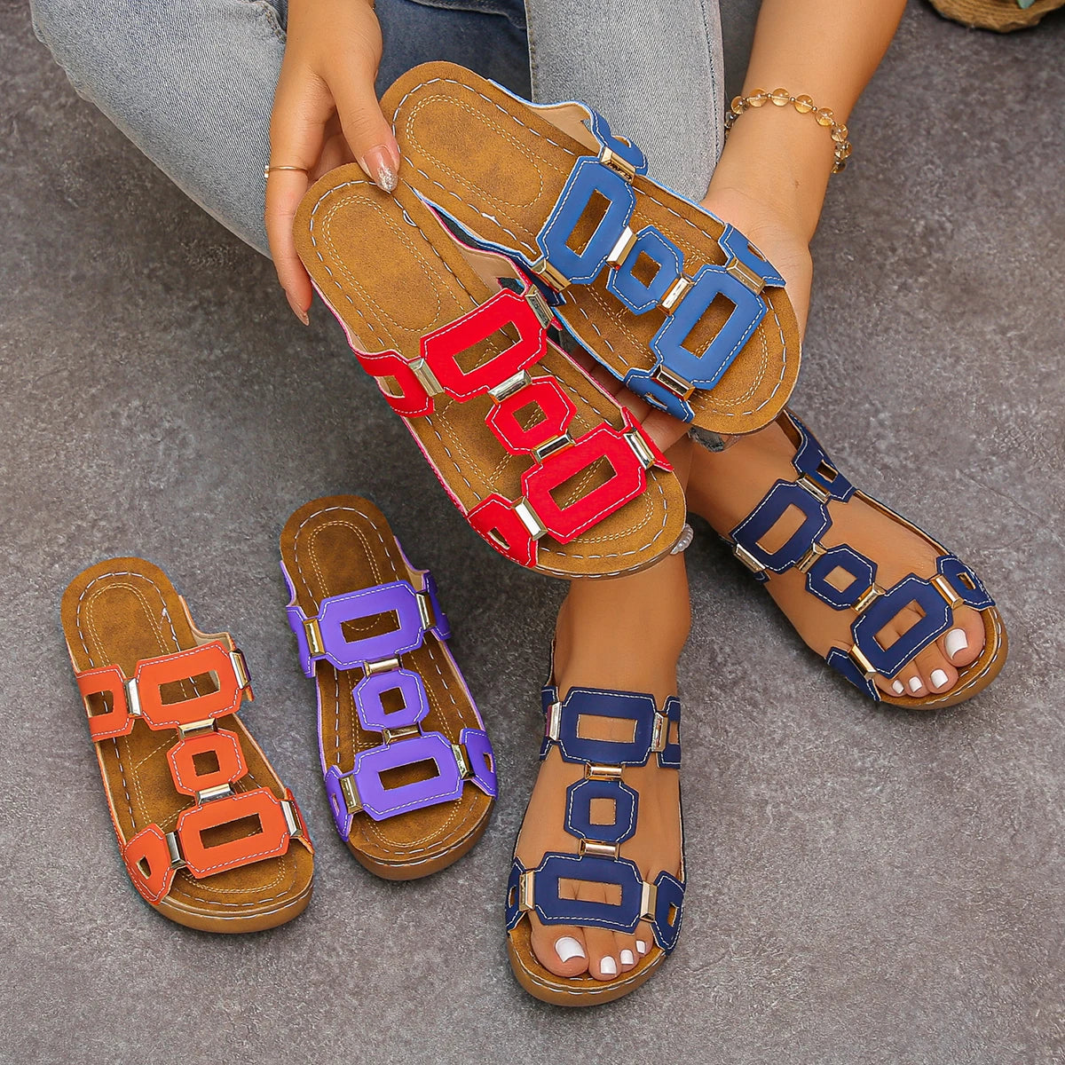 Women's Roman Open-Toe Wedge Sandals