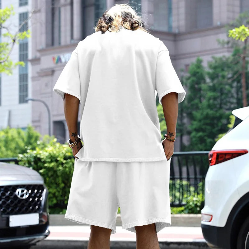 Men's Oversized Casual Sports T-Shirt & Shorts Set