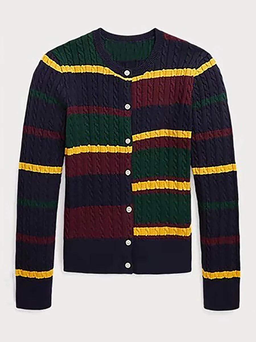 Girls' Colorful Knit Cardigan & Skirt Set