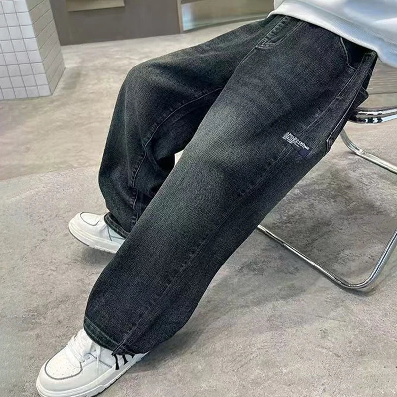 Boys' Fashion Letter Straight Denim Jeans