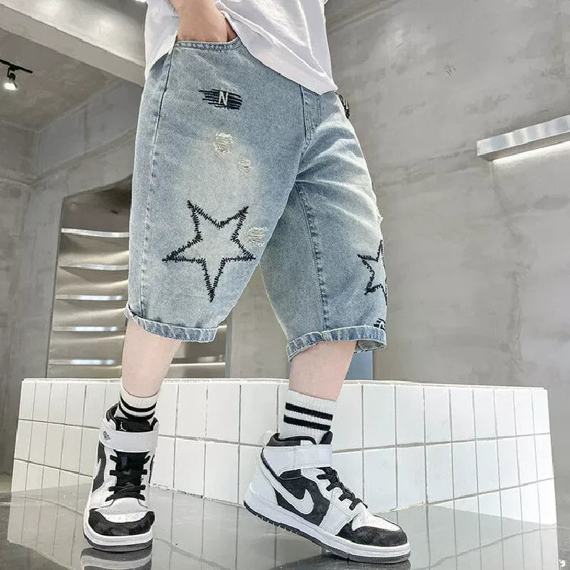 Boys' Wide-Leg Denim Shorts