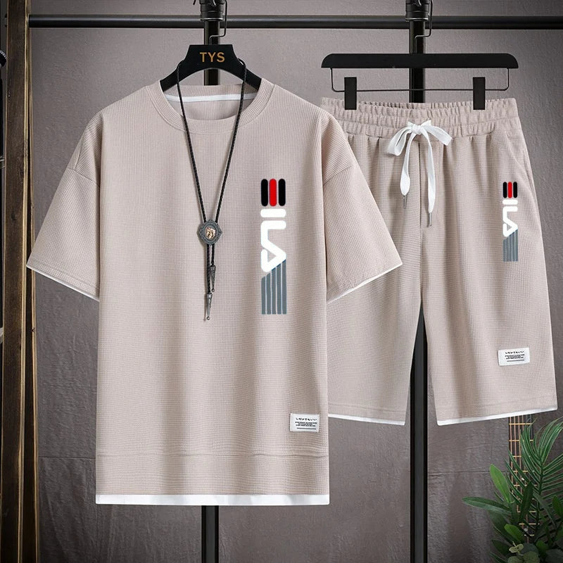 Men's Hooded T-Shirt & Shorts Casual Set