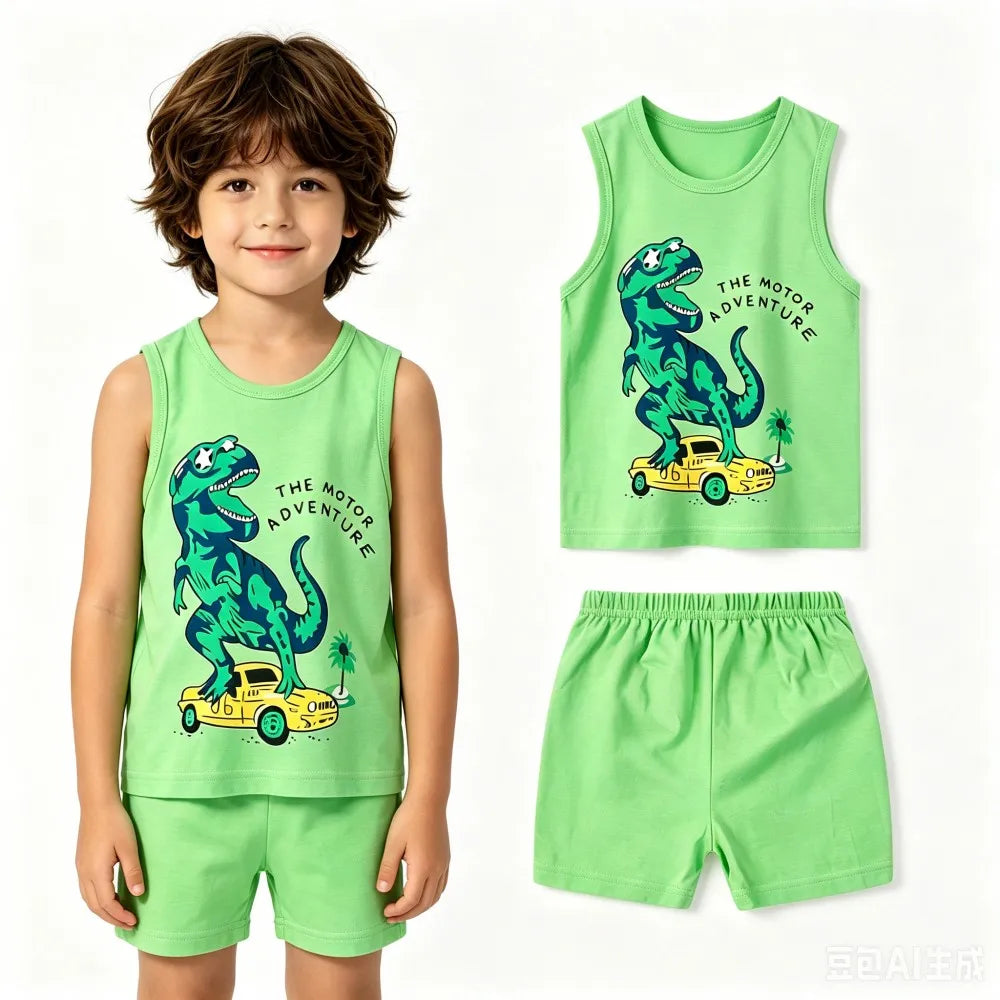 Kids' Vest & Shorts Summer Tank Set