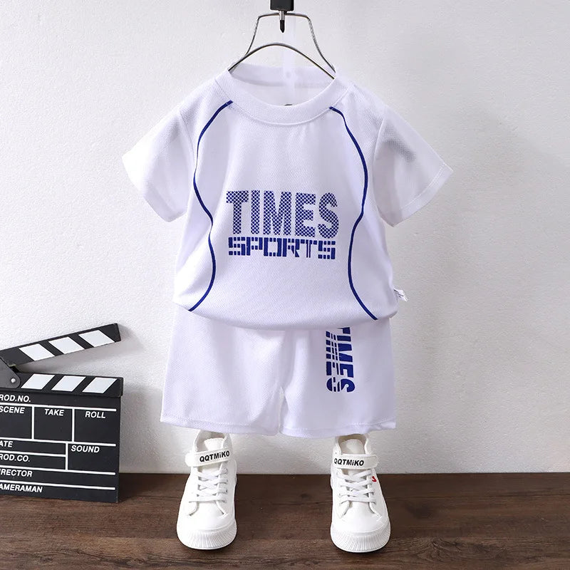 Boys' Korean Letter Print Sports Set
