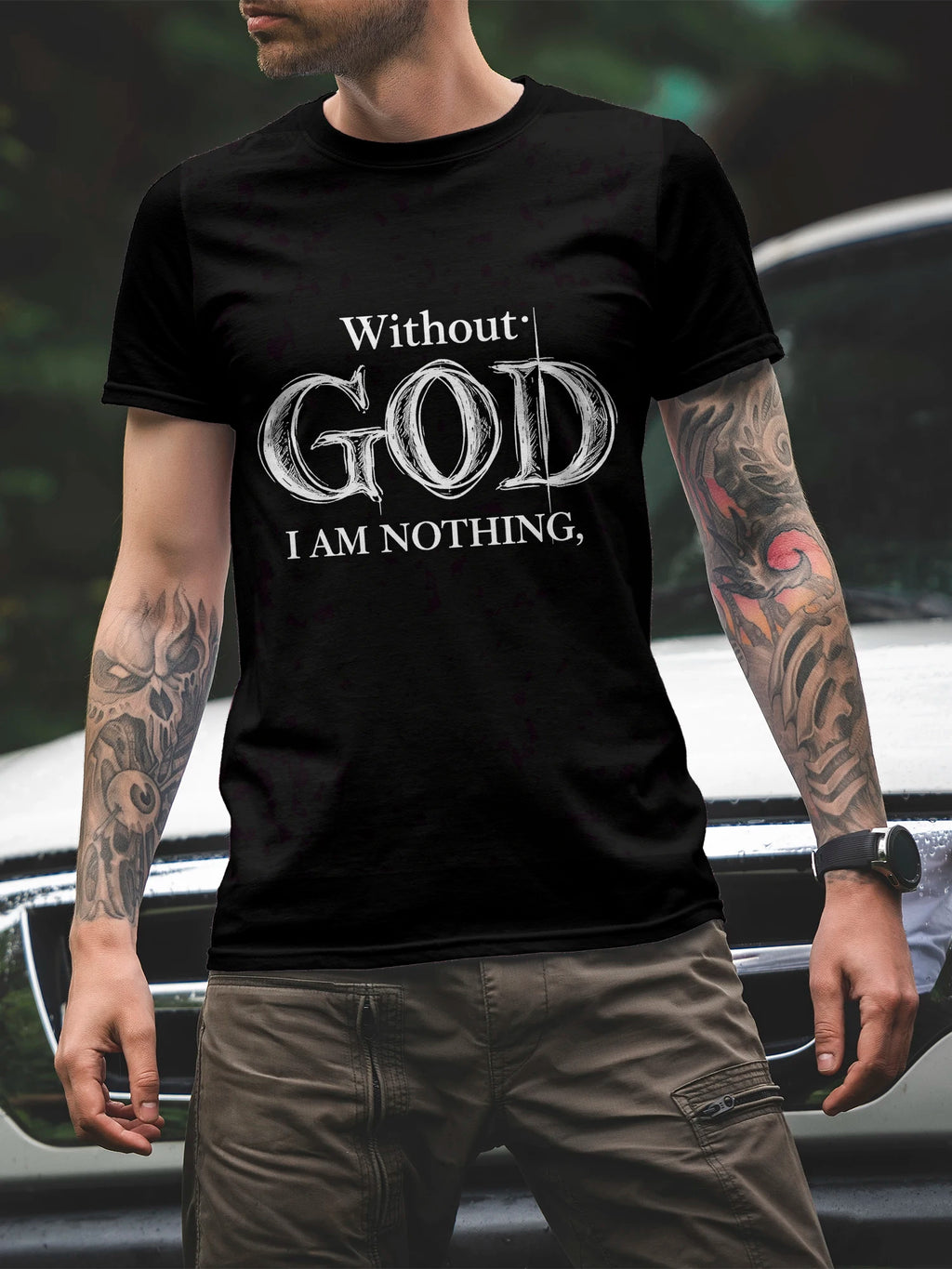Men's 3D Print Crew-Neck Casual T-Shirt