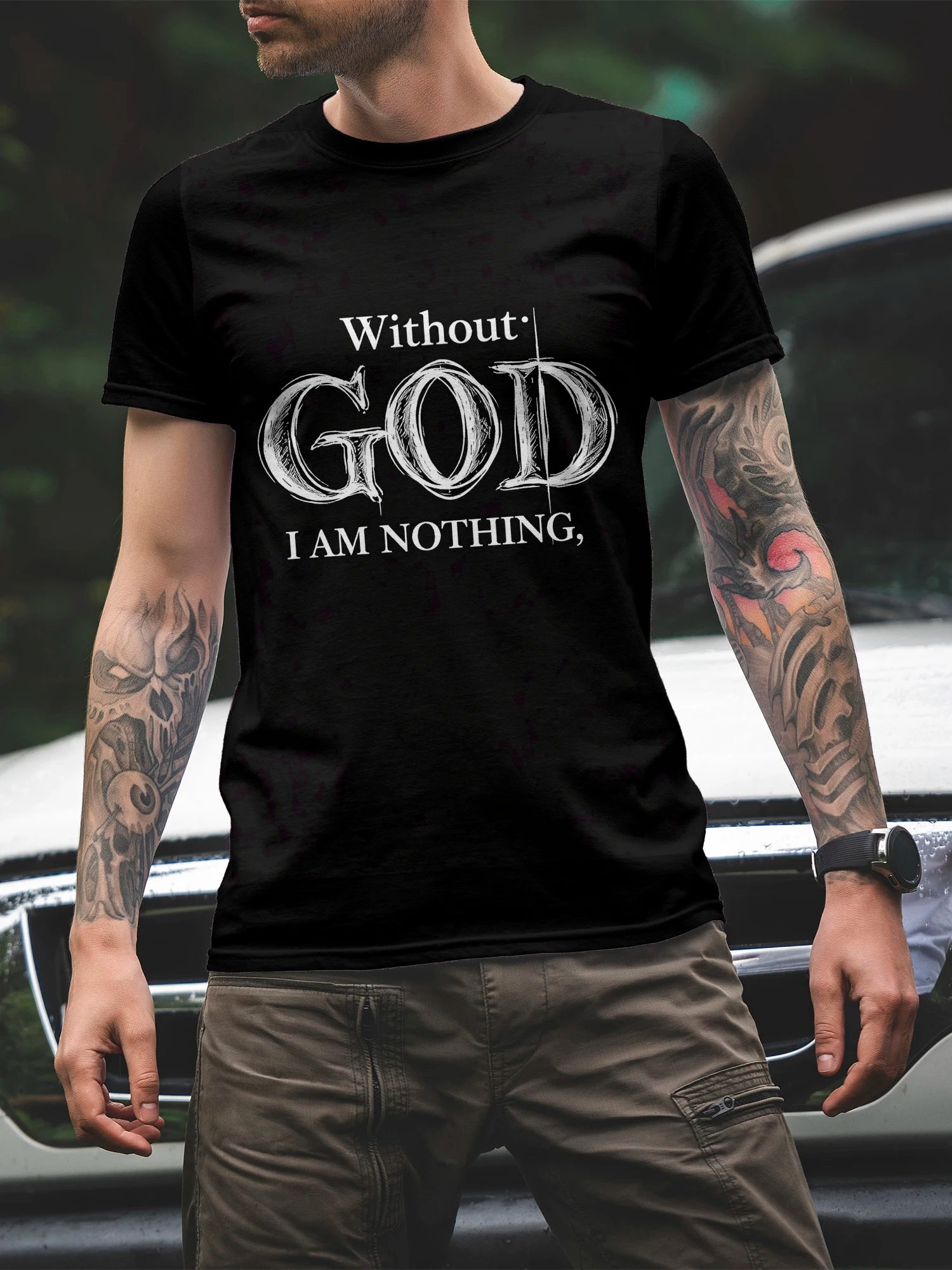Men's 3D Print Crew-Neck Casual T-Shirt