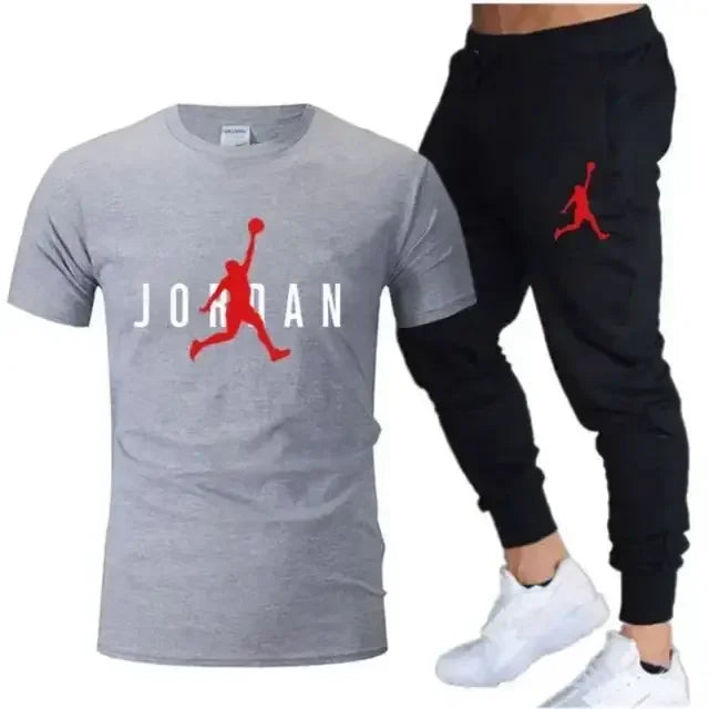 Men's Printed Leisure T-Shirt & Shorts Set