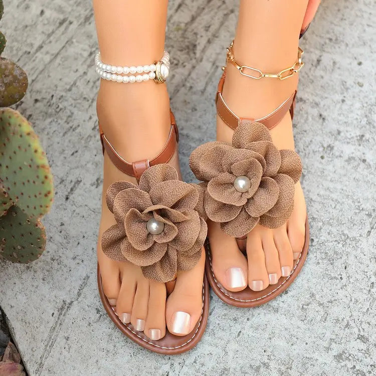 Women's Floral Flat Casual Sandals