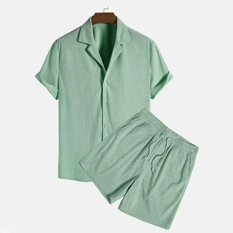 Men's Summer Linen Shirt & Shorts Set