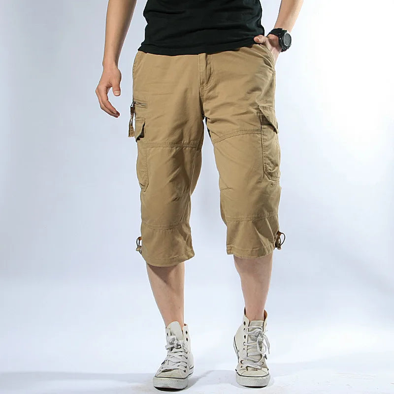 DOUSE Men's Multi-Pocket Cargo Shorts – Military Tactical Cotton Capri Pants