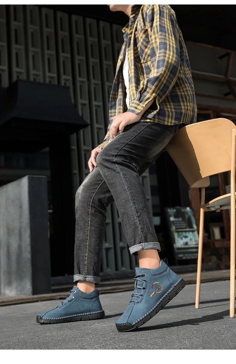 Men's Handmade Leather Outdoor Ankle Boots