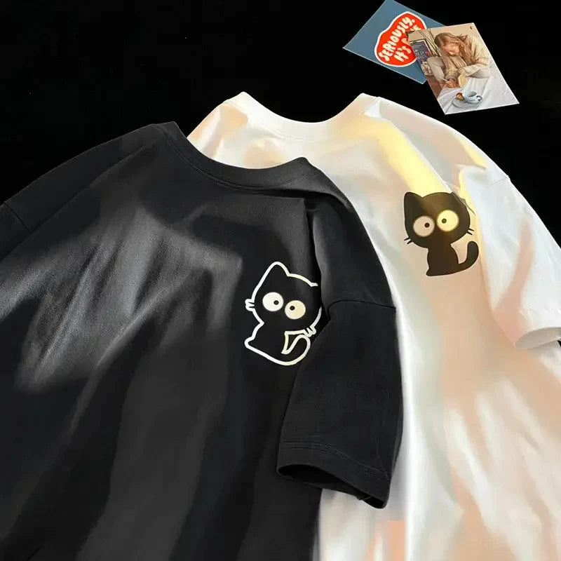 Women's Cartoon Print Loose Casual T-Shirt