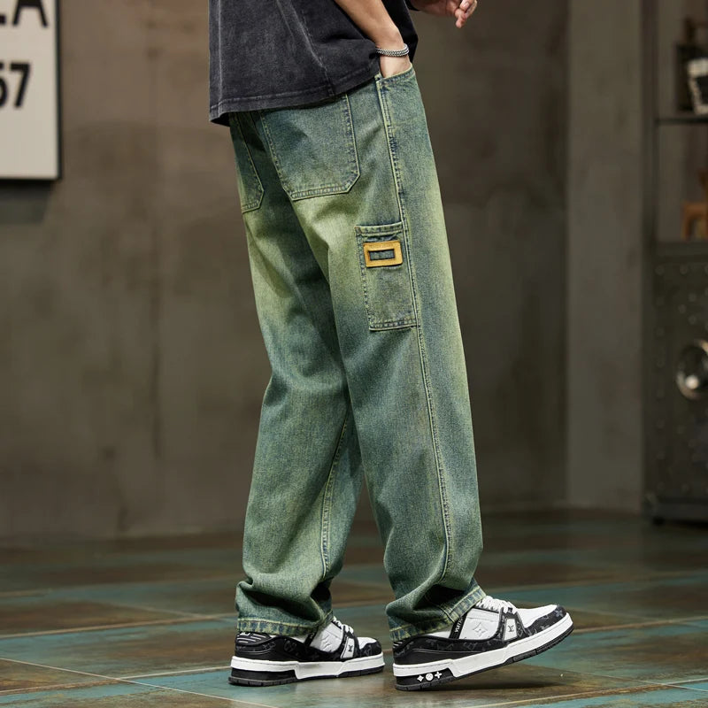 Men's Retro Baggy Wide-Leg Denim Jeans