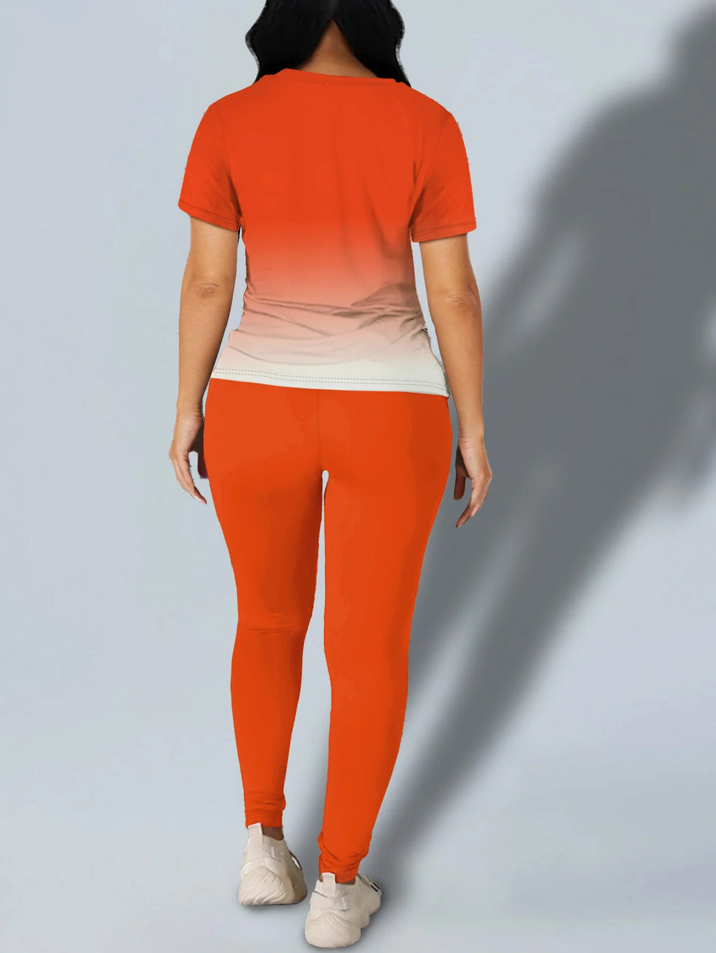 Women's Heart Print Gradient Summer Set