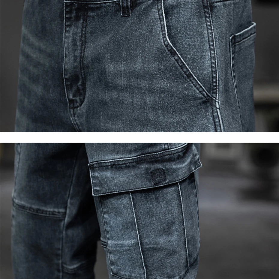 Men's Plus Size Cargo Baggy Denim Jeans