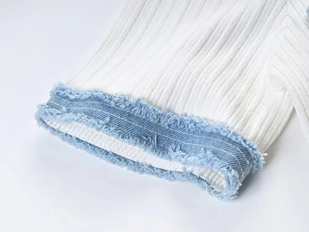 Women's Contrast Knit Bodycon Maxi Dress