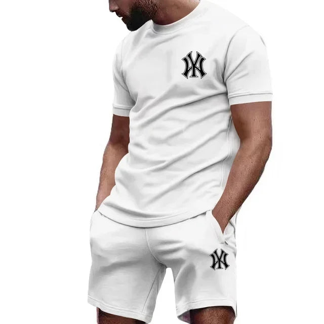 Men's Printed T-Shirt & Pants Sports Set
