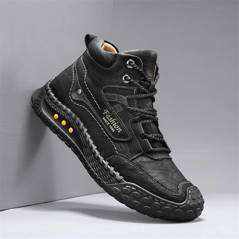 Men's Hand-Stitched Retro Lace-Up Boots