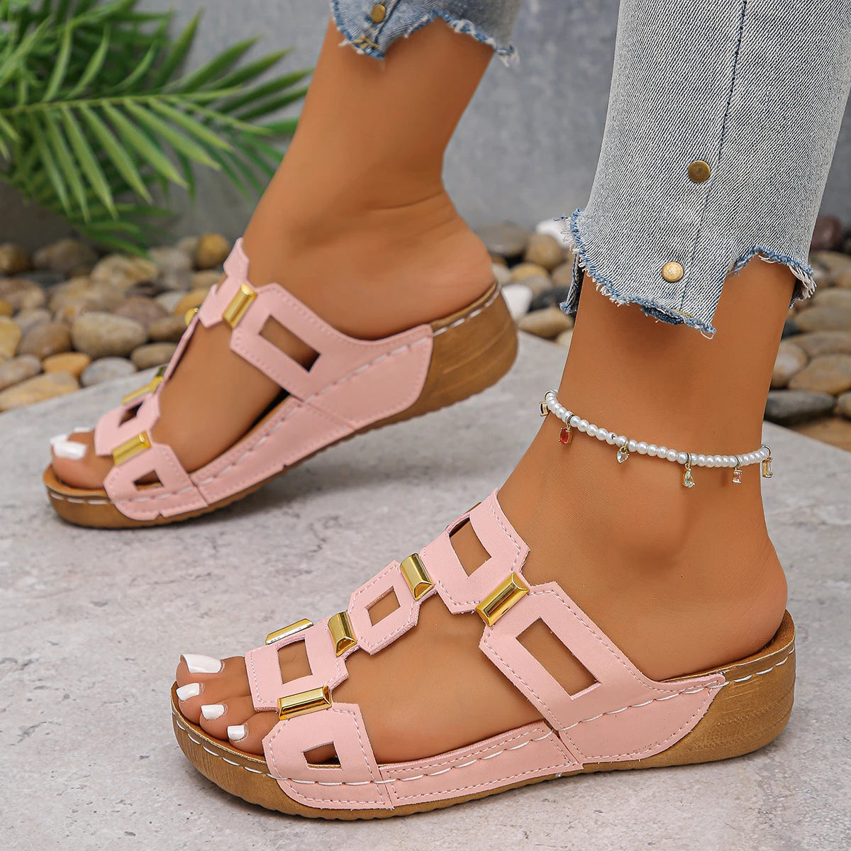 Women's Roman Open-Toe Wedge Sandals