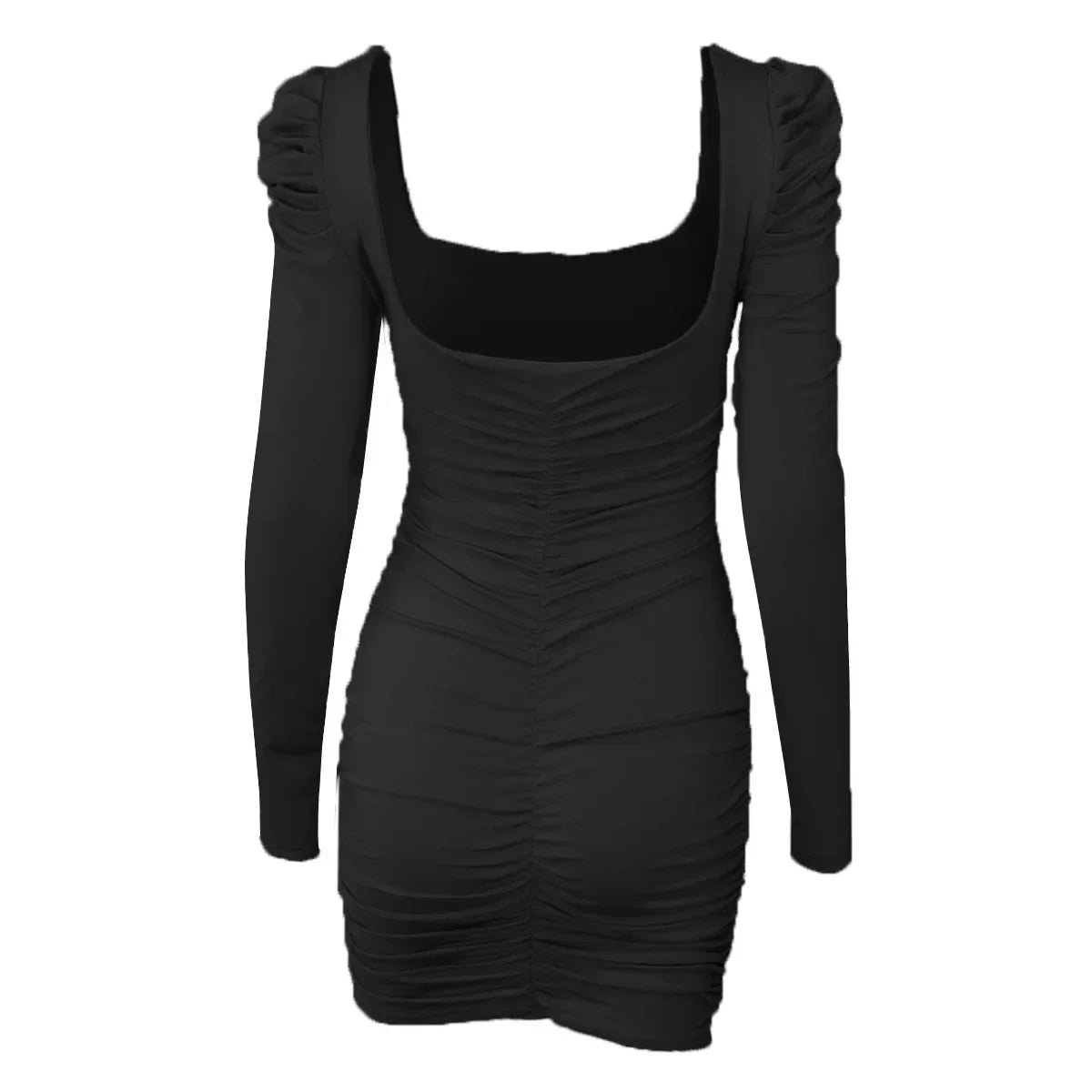 Women's Backless Velvet Stacked-Shoulder Mini Dress