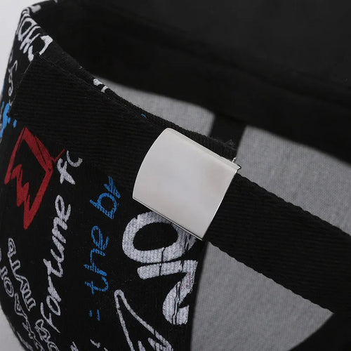 Graffiti Print Snapback Baseball Cap