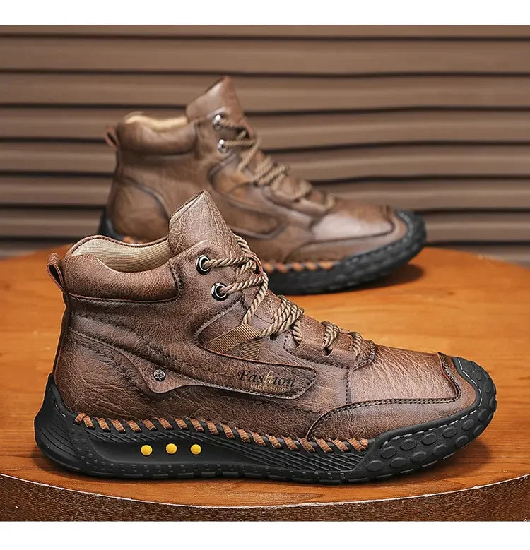 Men's Retro Lace-Up Casual Boots