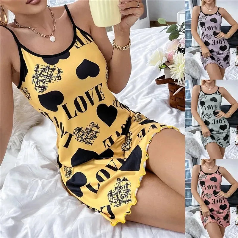 Women's V-Neck Spaghetti Strap Nightdress