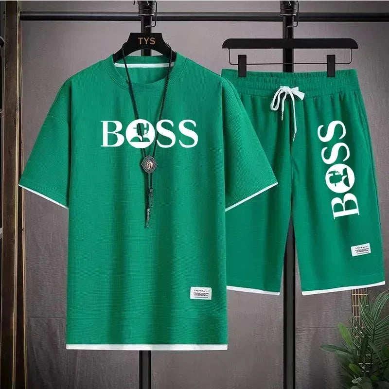 Men's Breathable T-Shirt & Shorts Sports Set