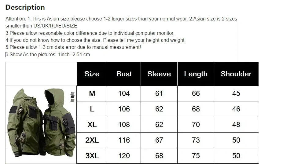 Men's Tactical Waterproof Hooded Jacket