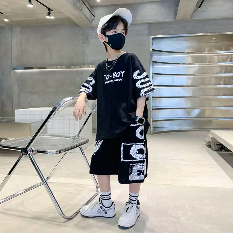 Boys' Hip-Hop T-Shirt & Pants Sports Set