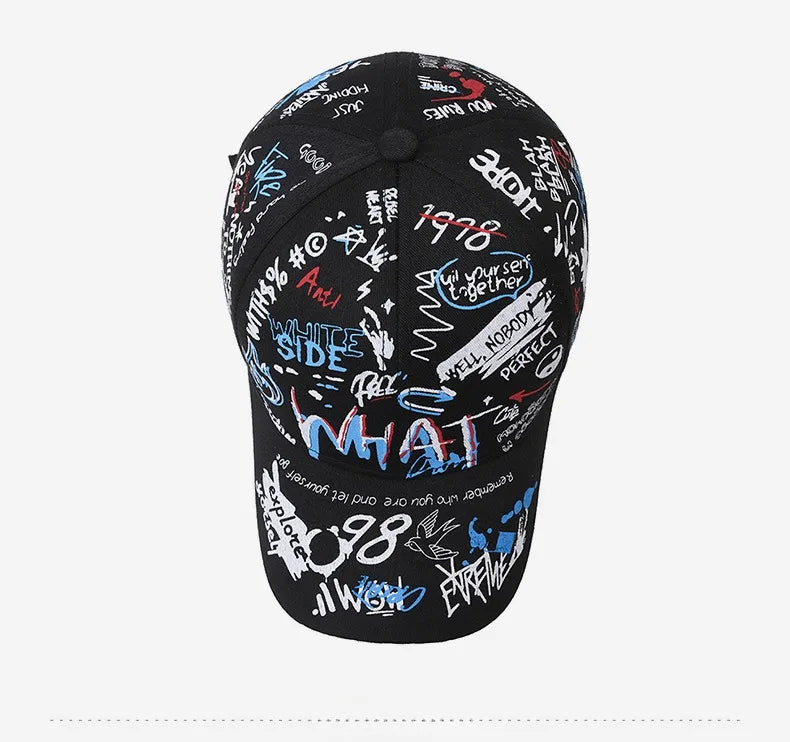 Graffiti Print Snapback Baseball Cap