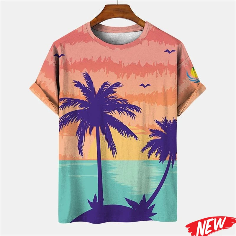 Men's Palm Tree Hawaiian Graphic T-Shirt