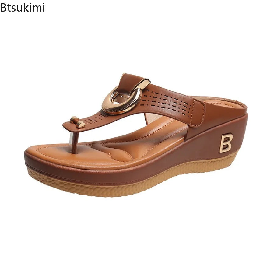 Women's Platform Wedge Flip-Flop Sandals