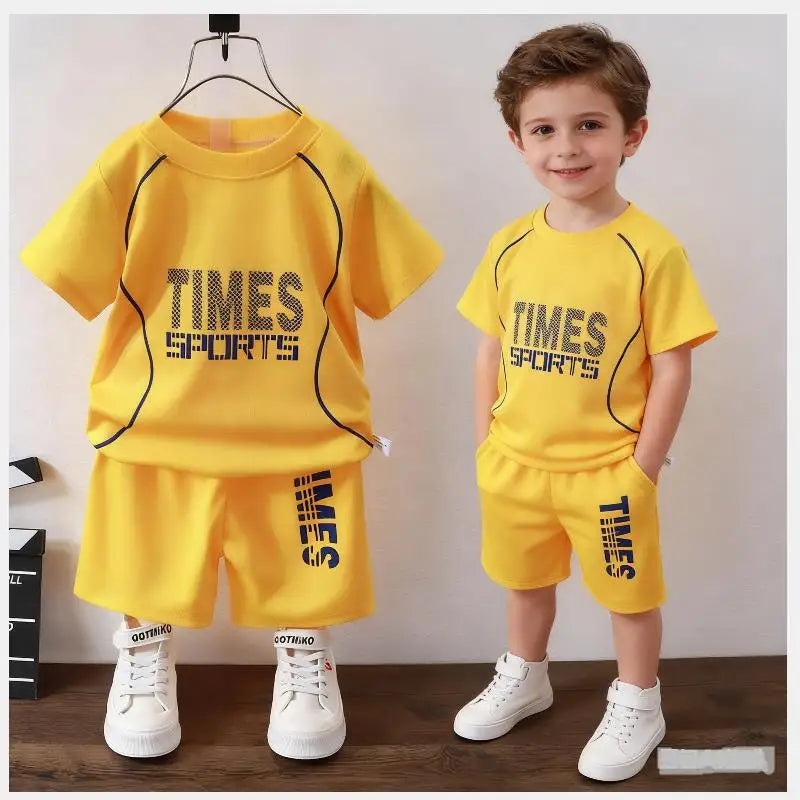 Boys' Korean Letter Print Sports Set
