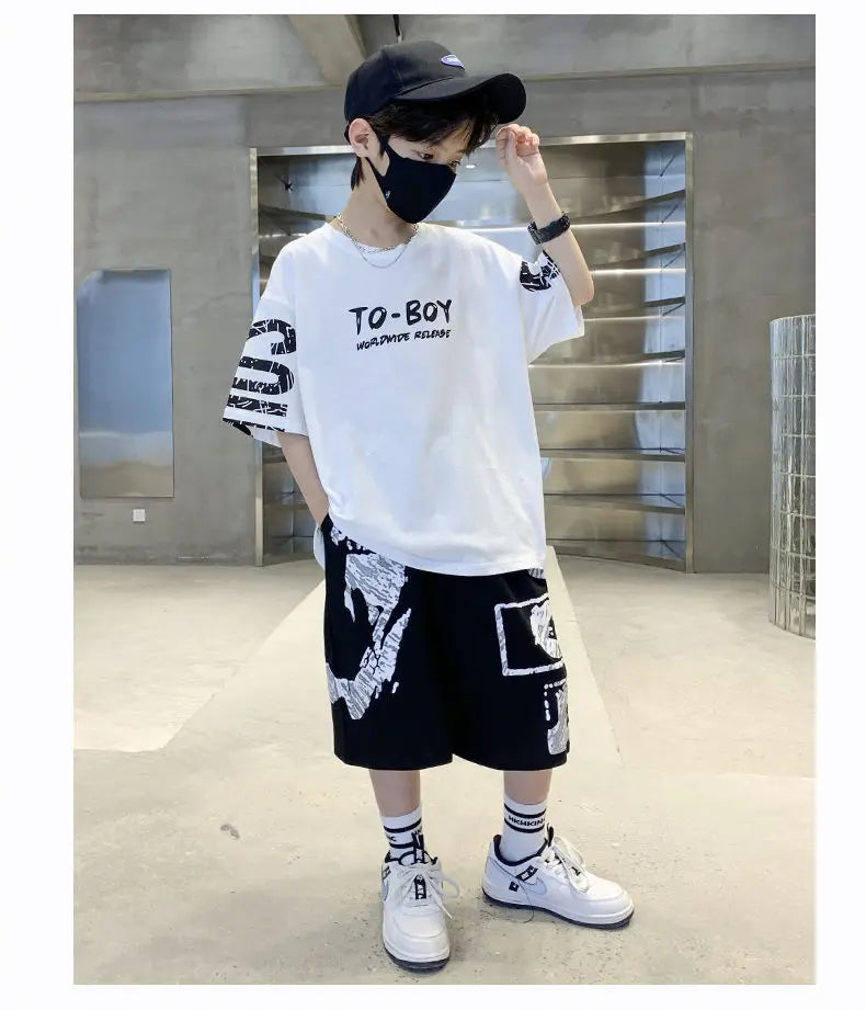 Boys' Hip-Hop T-Shirt & Pants Sports Set