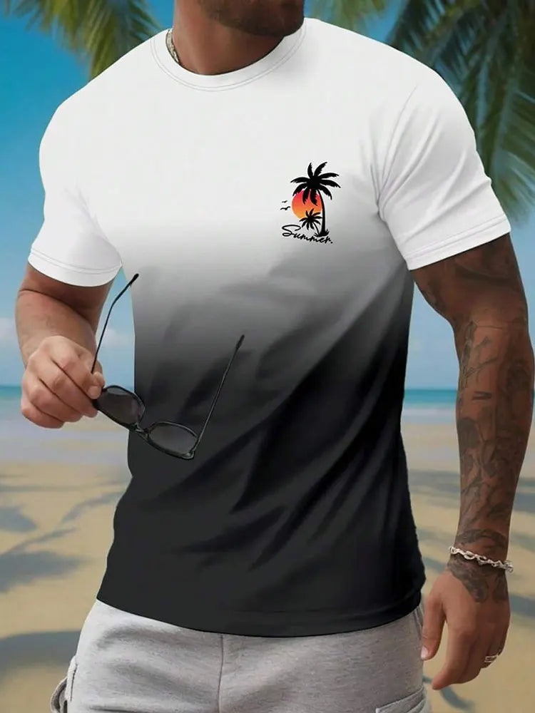 Men's Hawaiian 3D Print Beach T-Shirt
