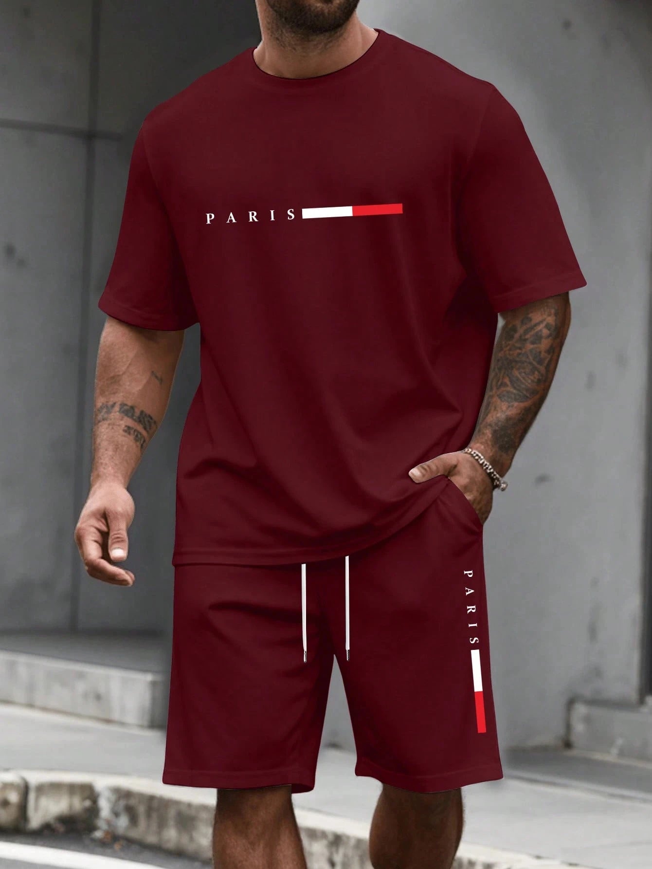 Men's O-Neck T-Shirt & Shorts Casual Set