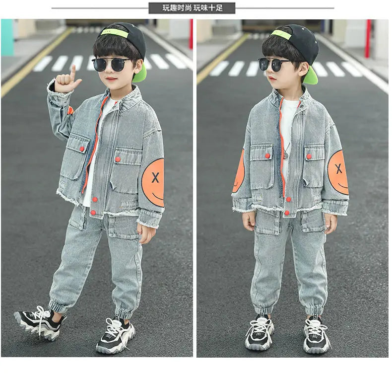 Boys' Denim Zip-Up Jacket & Jeans Set