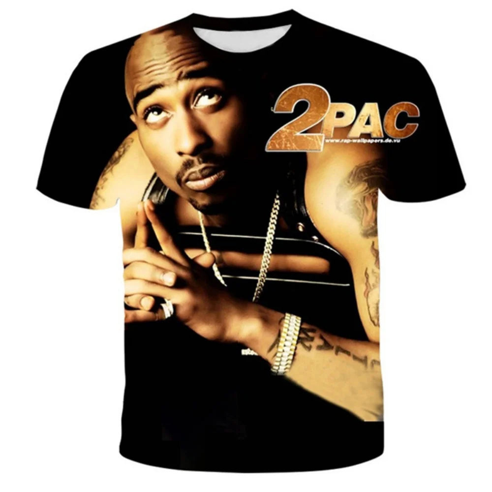 Men's 2Pac Hip-Hop Graphic T-Shirt