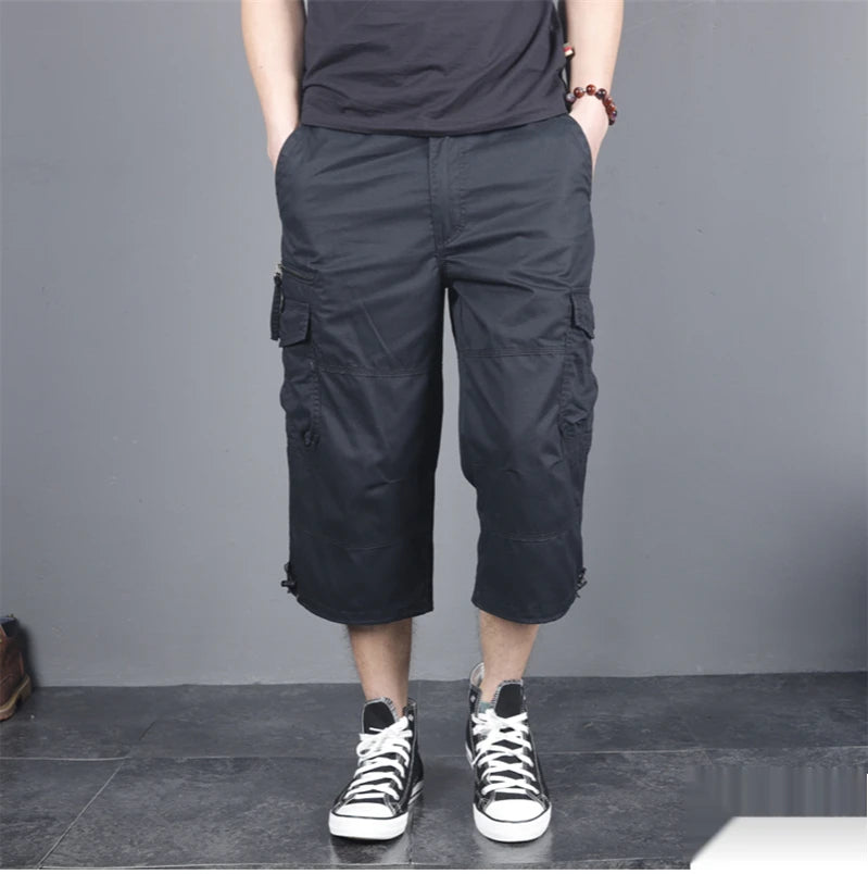 DOUSE Men's Multi-Pocket Cargo Shorts – Military Tactical Cotton Capri Pants