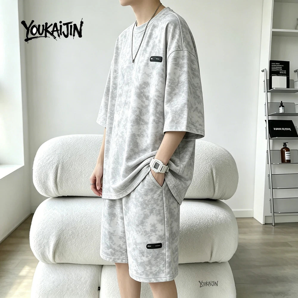 Men's Tie-Dye T-Shirt & Shorts Co-Ord Set