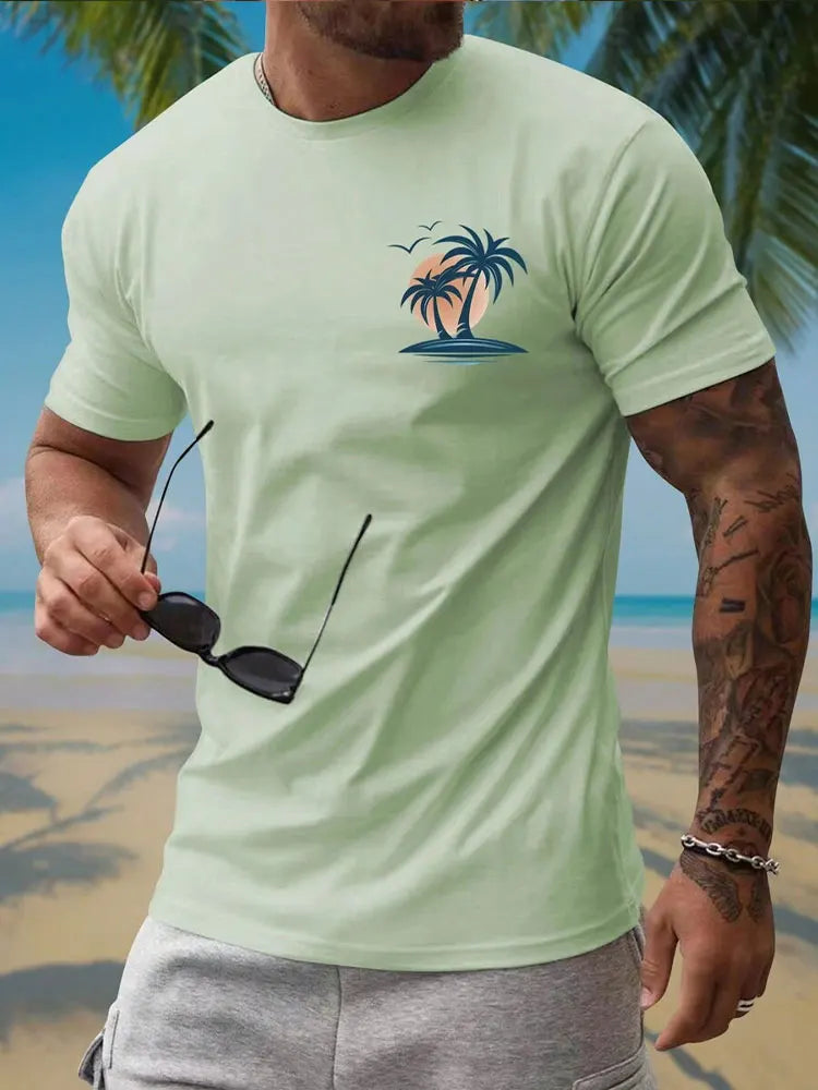 Men's Hawaiian 3D Print Beach T-Shirt