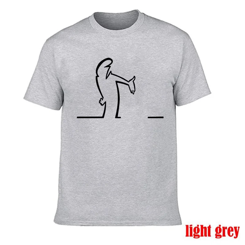 DOUSE Men's La Linea Comic Graphic Tee – Cotton Funny Print Short Sleeve