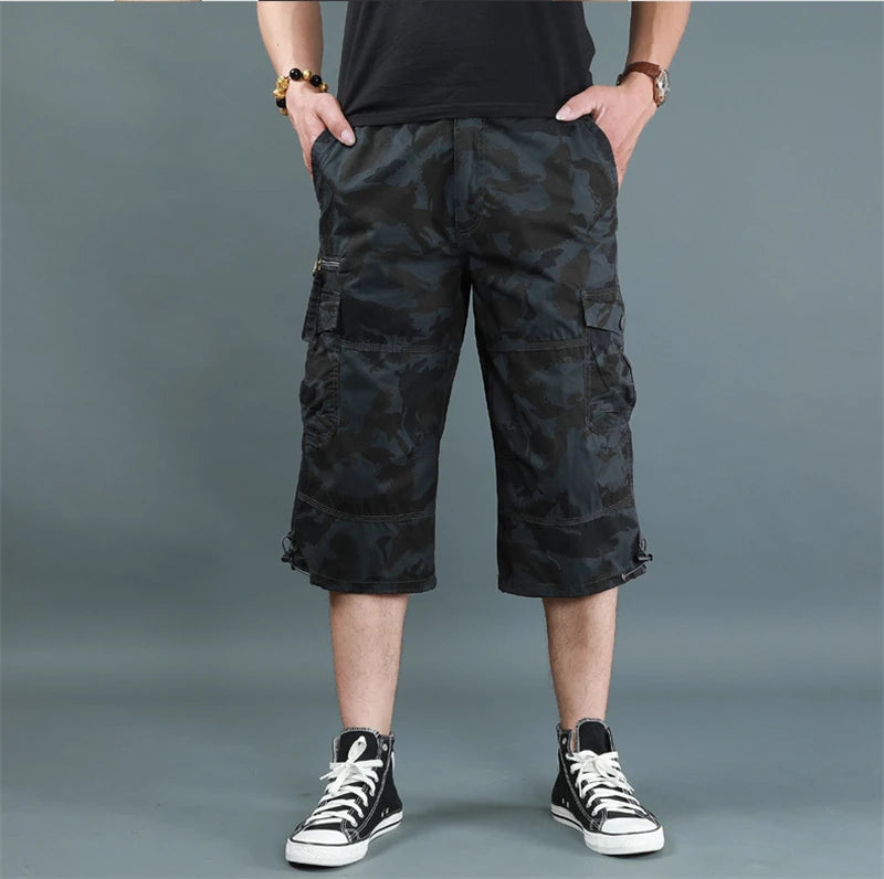 DOUSE Men's Multi-Pocket Cargo Shorts – Military Tactical Cotton Capri Pants