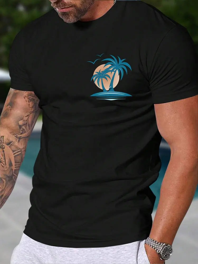 Men's Hawaiian 3D Print Beach T-Shirt